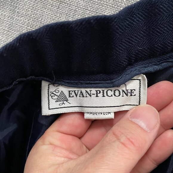 Vintage Evan-Picone Navy High Waisted Pleated Dress Pants Women's Size 12* - Picture 3 of 8